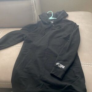 Long black Victoria sport open back hoodie